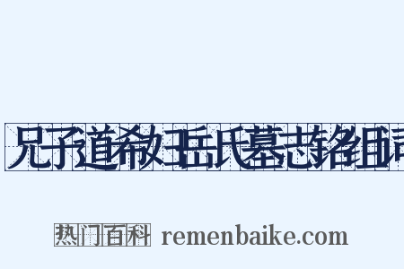 兄子道希妇岳氏墓志铭组词是什么意思的图片